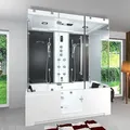 Kombination Badewanne Dusche K88-SW-TH-B-SC-EA Duschtempel 180x100 cm aktive Schlauch-Reinigung