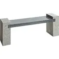 Dehner Gartenbank, 2-Sitzer, ca. 120 x 45 x 30 cm, Granit, hellgrau/dunkelgrau - Dunkelgrau/Hellgrau