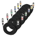 XLR Mikrofonkabel, Nylongeflecht Premium Symmetrisches XLR Kabel, 3 Pin DMX Microphone Connection Cable Stecker auf Buchse DMX Mikrofonkabel mit Vorverstärkern/Lautsprechersystemen (1M 6Pack)
