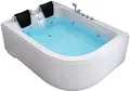 HOME DELUXE - Whirlpool - BLUE OCEAN XL Rechts, Weiß, Maße: 180 x 120 x 65 cm - inkl. Nackenkissen, Armaturen und Whirlpoolpumpe I Whirlpool für 2 Personen, Indoor SPA, Eckbadewanne