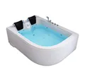HOME DELUXE Whirlpool-Badewanne BLUE OCEAN - XL 180 x 120 cm, (inkl. Nackenkissen, Armaturen und Whirlpoolpumpe), ABS-Sanitäracryl, Eckwanne, 2 Personen