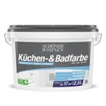 SCHÖNER WOHNEN FARBE Feuchtraumfarbe "Küchen- und Badfarbe", weiß, 2,5 l - weiss