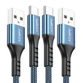 USB C Kabel [1M+2M 2-Pack] 3.1A Schnellladekabel USB auf USB C Ladekabel für Samsung Galaxy A51 A50 A41 A40 A71 A21s A20 A20e S8 S9 S10 S20 fe,Note 10 9 8,Huawei P40 P30 P20 P10 P9