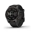 Garmin Fenix 7S 42 mm schiefergrau am Silikonarmband schwarz [Wi-Fi, Sapphire Solar Edition]