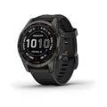 Garmin Fenix 7S Sapphire SolCarbon Grey DLC Ti mit schwarzem Band EMEA