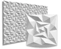 Eurodeco 50x50cm 3D Paneele PVC Kunststoffpaneele 20 Stück - 5 m²Wandpaneele Gaming Zimmer Wand Decke 3D Optik Quarz (8) PVC 3D Platten
