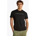 Tommy Jeans T-Shirt TJM REG LINEAR LOGO TEE EXT Rundhals, Regular Fit schwarz S (46)