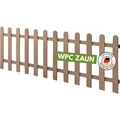 DELUKE® WPC Gartenzaun 60 cm hoch ROAR - 12 Latten | Lattenzaun WPC Zaun Vorgartenzaun Beetumrandung Grundstücksbegrenzung, 60 x 200 cm Braun - Braun
