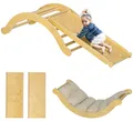 AIYAPLAY 4 in 1 Klettergerüst Set mit Rutsche, Kletterdreieck aus Holz Indoor