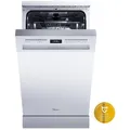 Midea Standgeschirrspüler Serie 5 SF 5.45NW10C, 10 Maßgedecke, 44dB, IOT, Golden Hygiene Certificate, 1-24H Delay Start, Half Loading 45 cm x 85 cm x 60 cm