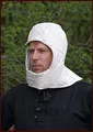 Ulfberth - Gepolsterte Kopfhaube in Naturfarbe - Authentische Mittelalter Unterhaube für Reenactment und LARP, Größe M