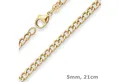 Schmuck Krone Goldarmband 5mm Armband Panzerkette hohl aus 333 Gelbgold 21cm, Gold 333