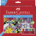 Faber-Castell 111260 Castle Buntstifte Set, 60 Farben, hexagonal, bruchsicher, weiche Mine, hohe Farbbrillanz, Malzubehör für Kinder & Erwachsene