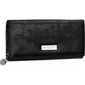 JENNIFER JONES Damen Geldbörse Geldbeutel Brieftasche Portmonee XXL Schwarz (1109) - Schwarz