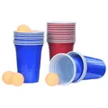 Beer Pong Set 0,5L Kunststoff Trinkspiel Partyspiel Trinkbecher Bälle vidaXL