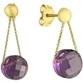 Paar Ohrhänger CELESTA "375/- Gelbgold Amethyst", gelb (gelb, lila), Ohrringe, Damen, ONE-SIZE, Gold