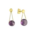 Paar Ohrhänger "375/- Gelbgold Amethyst" gelb + lila ONE-SIZE