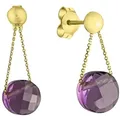 Celesta Ohrring 375/- Gold Amethyst lila gelb vergoldet Weiss Damen 