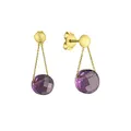 Celesta Gold Ohrringe 375 Gelb Gold Amethyst Stein Stecker mit Flügelsicherung