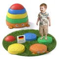 NEOLYMP Balanciersteine Kinder 5er Set – Stapelsteine ab 2 Jahre rutschfeste Trittsteine Indoor Outdoor, Motorik Spielzeug für Balance & Koordination (Balanciersteine Kinder 5er Set)