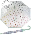 Esprit Stockregenschirm transparenter Glockenschirm für Kinder, die Tropfen färben sich bei Regen bunt