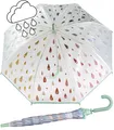 Esprit Kinder Regenschirm Glocken-Stockschirm transparent Farbwechsel Tropfen