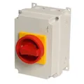 Not-Aus-Hauptschalter 32A, 11kW, 4-polig, Handhabe gelb/rot, Nr. 4500.0242
