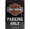 Nostalgic-Art Metallschild Blechschild 20 x 30cm - Harley-Davidson - Parking Only