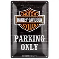 Retro Blechschild, 20 x 30 cm, HarleyDavidson – Parking Only – GeschenkIdee f...