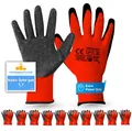 toolmate® Arbeitshandschuh-Set 10x Paar Premium Handschuhe EN388 - Gartenhandschuhe rot (Packung, 10-St., 10 Paar Arbeitshandschuhe) Atmungsaktiv