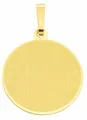 Adelia´s Kettenanhänger Damen Goldschmuck 585 Gold Gravurplatte Anhänger Ø 19,1 mm, 585 Gold Goldschmuck für Damen