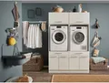 Mehrzweckschrank-Set LAUNDREEZY LAUNDREEZY LDSK3 , weiß, B:135cm H:200cm T:67,5cm, Holzwerkstoff, Kastenmöbel-Sets, Breite 135 cm, Soft-Close-Funktion, höhenverstellbare Füße