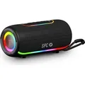 SPC Orbital Storm - Bluetooth-Lautsprecher 60W mit 360°-LED-Licht, 20 h Akkulaufzeit und IPX6 - Schwarz