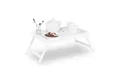 relaxdays Tabletttisch Betttablett Bambus weiß
