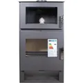 Verso F Holzofen mit Backofen 9kW, 81,2% hoher Wirkungsgrad, Kochen & Heizen Kamin, Einbauofen mit Thermometer, Stahloberplatte (kein Gusseisen), 150 mm Rauchabzug