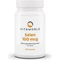 Vitaworld Selen 100 mcg | 100 Kapseln | essenzielles Spurenelement | vegan
