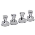 MAUL Neodym Kegel-Magnet Ø15x20mm (4 Stück) | Magnete für Magnettafel, Kühlschrank, Whiteboard | Magnete stark mit 7,0 kg Haftkraft | Mini Magnete in praktischem Design | Silber