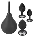 Black Velvets Anal Kit Analdusche Silikon Unisex Anus Schwarz PU ABS Acryl