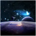 Wallario Möbelfolie selbstklebend/Aufkleber, Tischfolie geeignet für IKEA Lack Tisch - Möbeldeko Planeten im Weltall in 55 x 55 cm