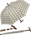 iX-brella Stockregenschirm Stützschirm mit Holzgriff - höhenverstellbar, sehr stabil, im klassischen Design