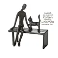 GILDE Skulptur ZUWENDUNG Skulptur - braun - Eisen - H. 12cm x B. 11cm - Figur (1 Stück), Metallfigur Minifigur Dekoskulptur - Katzenmotiv auf Bank braun