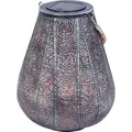 Dehner Solar-Laterne Scala, Ø 20 cm, Höhe 25 cm, Metall/Kunststoff, Lichtfarbe warmweiß, grau/silber - Silber/Grau