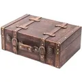 HMF VKO103 Vintage Vintage Koffer Truhe Holzkiste Holz 38 x 26 x 13 cm Deko Klassik