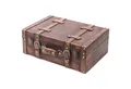 HMF Aufbewahrungsbox Handgefertigter Vintage Koffer aus Holz, Deko Koffer, Geschenkkoffer im Klassik Design, 38 x 26 x 13 cm
