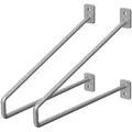 ML-DESIGN Wandregalhalter Regalhalterung Winkel Halterung für Regale & Konsolen Regalträger, 2-tlg., Regalstütze Haarnadel 2er Set solide Regalwinkel Industrial Metall silberfarben 26.5 cm