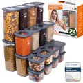 Viwares Vorratsdosen mit Deckel Luftdicht, 24er Vorratsbehälter Set BPA-Frei, Vorratsdose zur Müsli Mehl Aufbewahrung Küche, Praktische Organizer Küche, Frischhaltedosen für Lebensmittelaufbewahrung