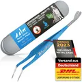 BluePet Profi Zeckenpinzette, Zeckenhaken, Zeckenzange mit Case, Zeckenentferner