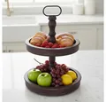 Mucola Etagere Etagere 2 Stöckig Servierplatte Standetagere Vintage Kuchenstand, (Stück, 1 Etagere), Massivholz