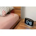 Soundmaster UR580SW, Digitaler Wecker, Schwarz, Silber, FM, PLL, LED, Wechselstrom/Batterie, AAA/LR03 - Schwarz/Silber