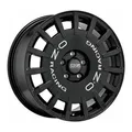 1x OZ RALLY RACING gloss black + silver lettering 8.0Jx18 5x114.3 ET45